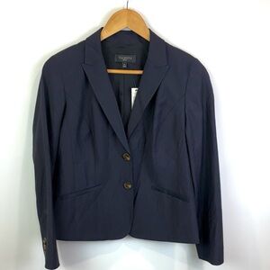 NWT Talbots Classic Dark Blue wool blend Blazer size 6P